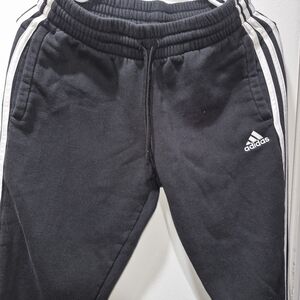 adidas Black Kids Joggers with White Three-Stripe Accents